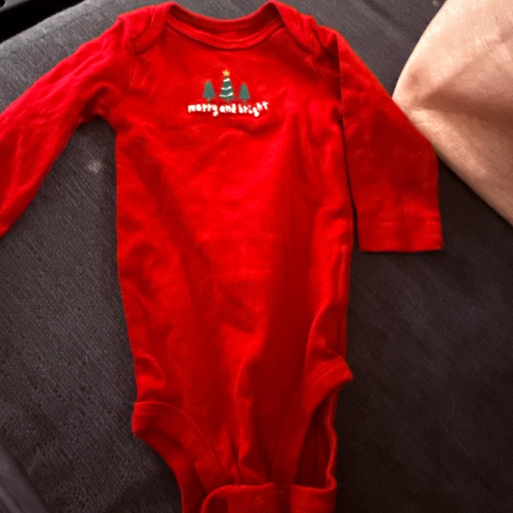 Carter's Red Merry and Bright Bodysuit